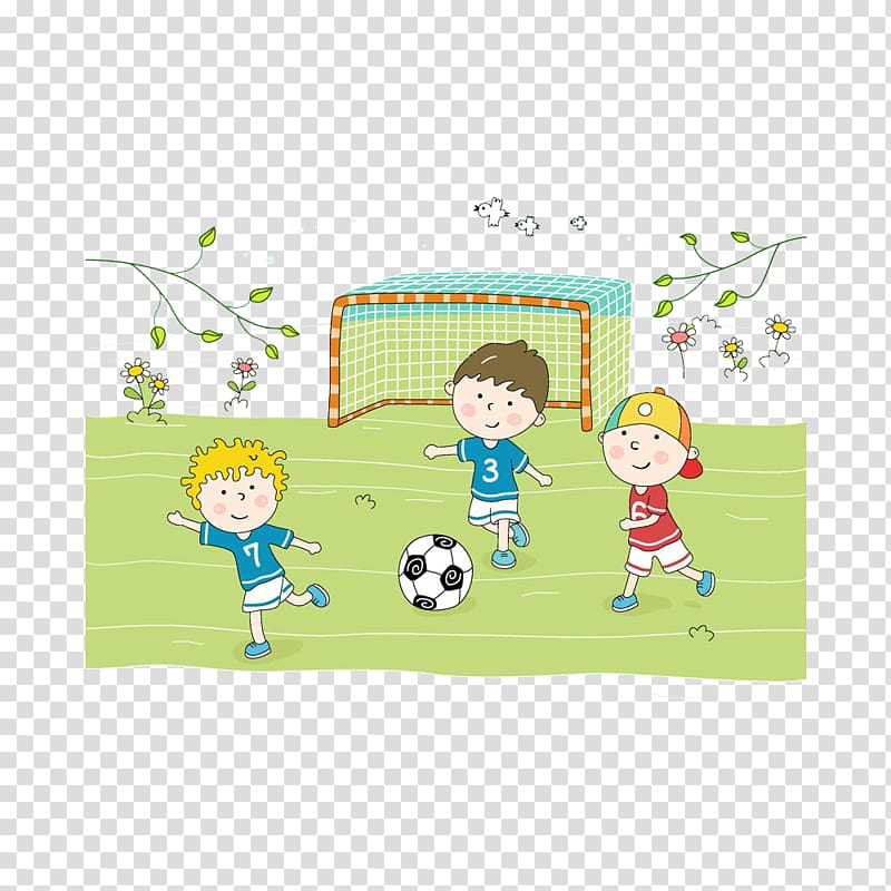 رسم اطفال يلعبون كرة قدم