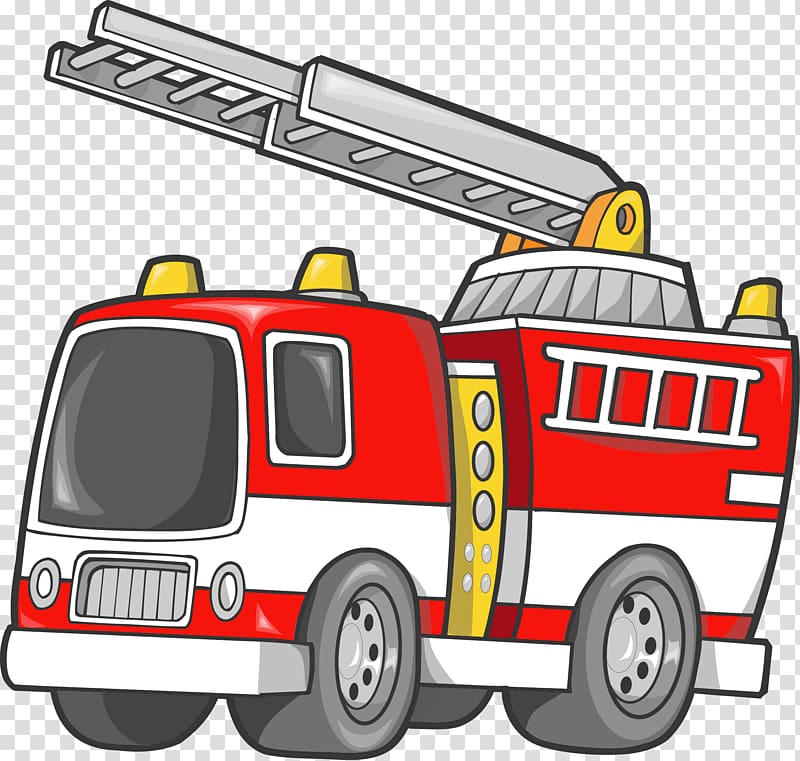 الأحمر والأبيض، رسم كاريكتوري، عربة الإطفاء، سيارة المطافئ، سيارة