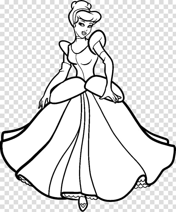 سندريلا بيل فا مولان ديزني رسم الأميرة سندريلا بالأبيض والأسود Png