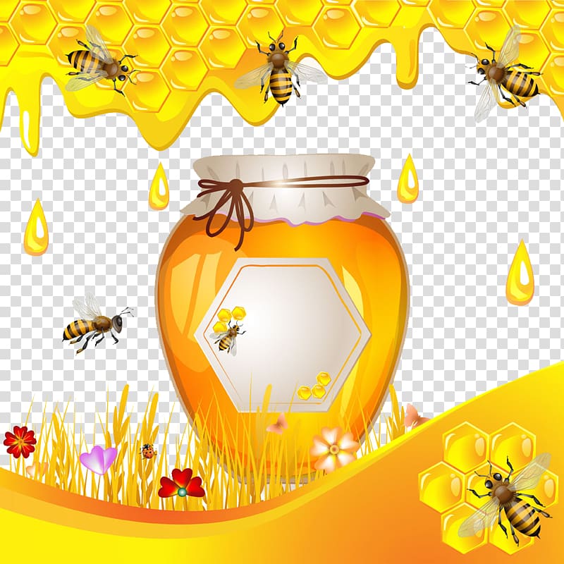 جرة العسل مع ذوبان العسل ، عسل النحل عسل النحل ، جرة العسل PNG