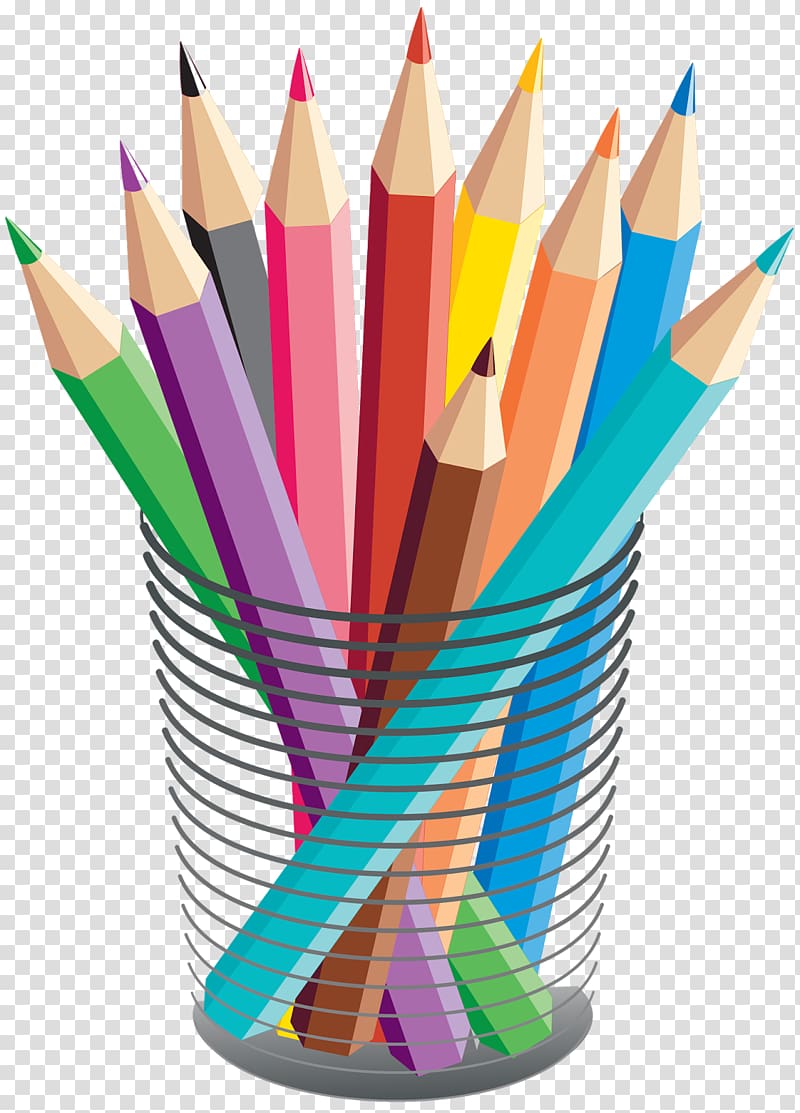 أقلام ملونة متنوعة ، قلم رصاص ملون رسم قلم تلوين ، ثابتة PNG