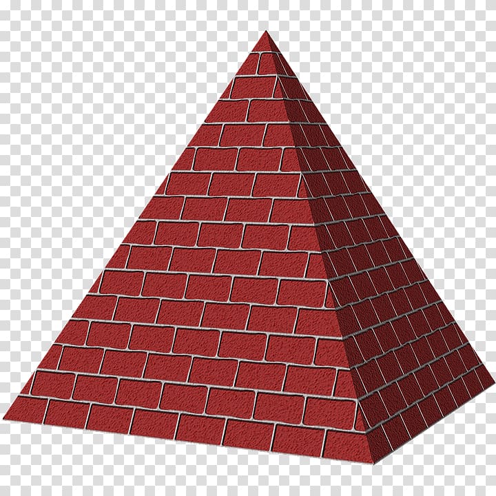 شكل هرم مربع مثلث ثلاثي الأبعاد ، هندسي أحمر PNG