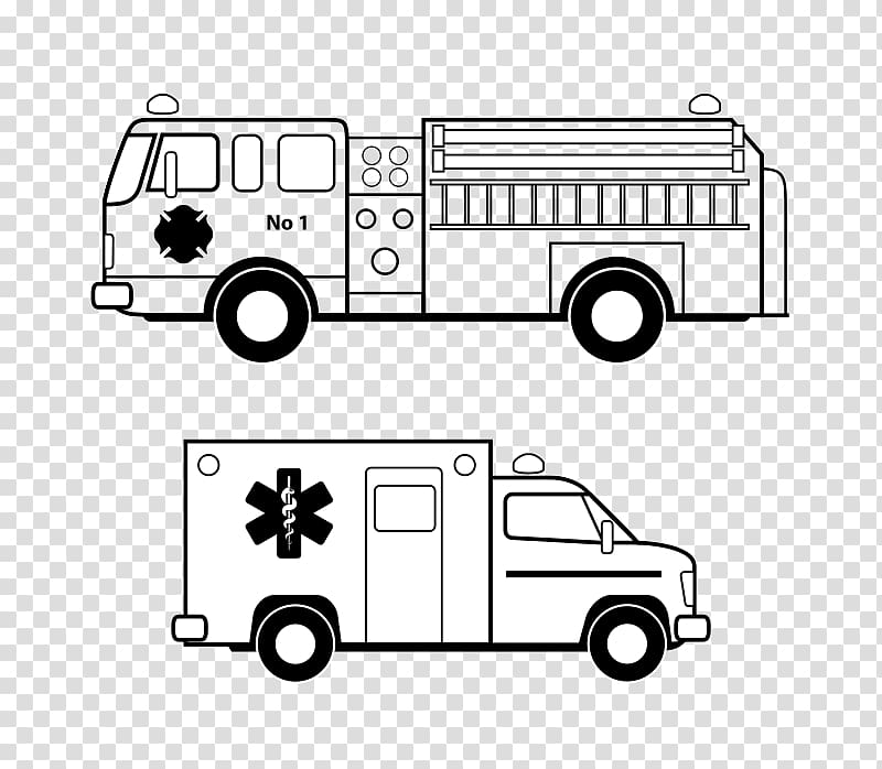 فن الخط رسومات تلوين سيارة إسعاف Png