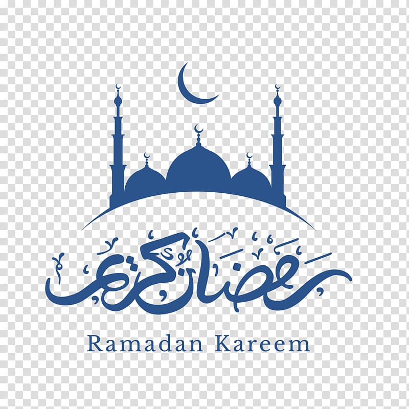 عيد مبارك رمضان عيد الفطر القرآني ، زخرفة قمر القرآن الأزرق ، شعار
