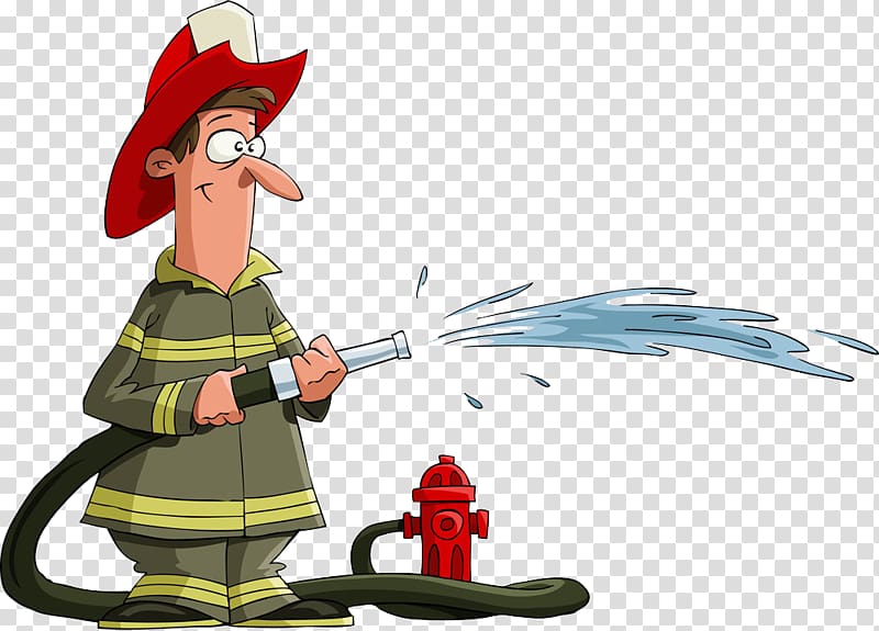 رجال الاطفاء خرطوم النار ، الكرتون اطفاء المياه PNG