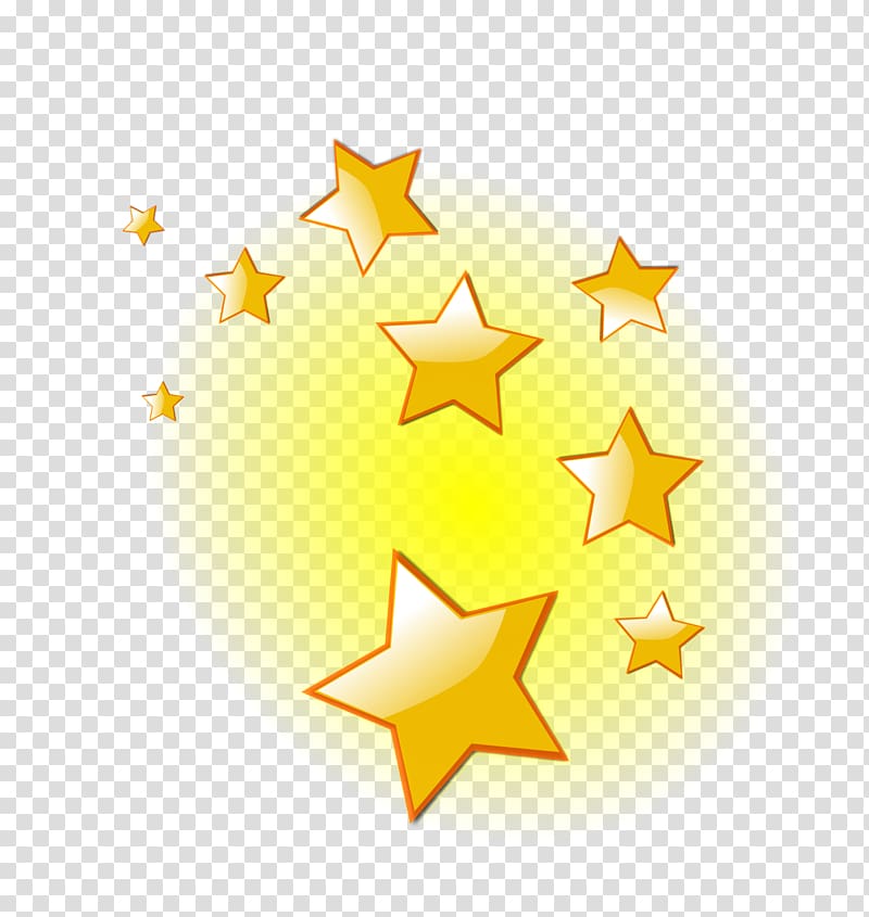 النجوم الصفراء التوضيح ، نجمة وميض ، وميض PNG