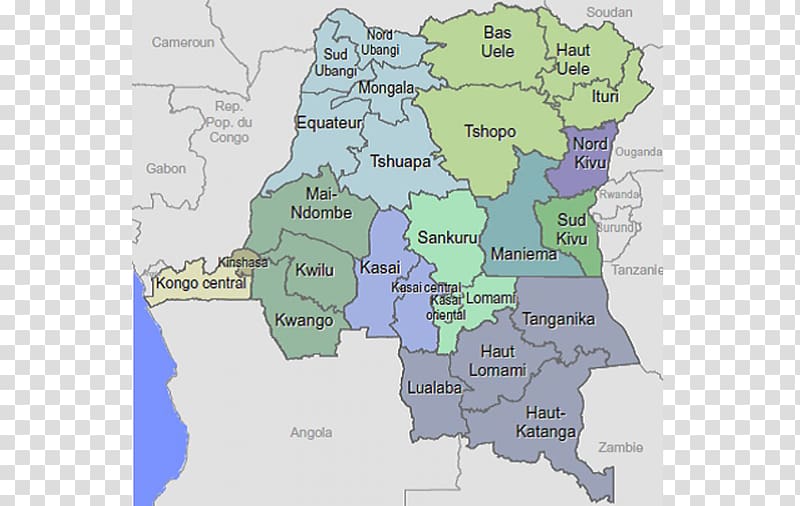 خريطة الكونغو الديمقراطية الإدارية