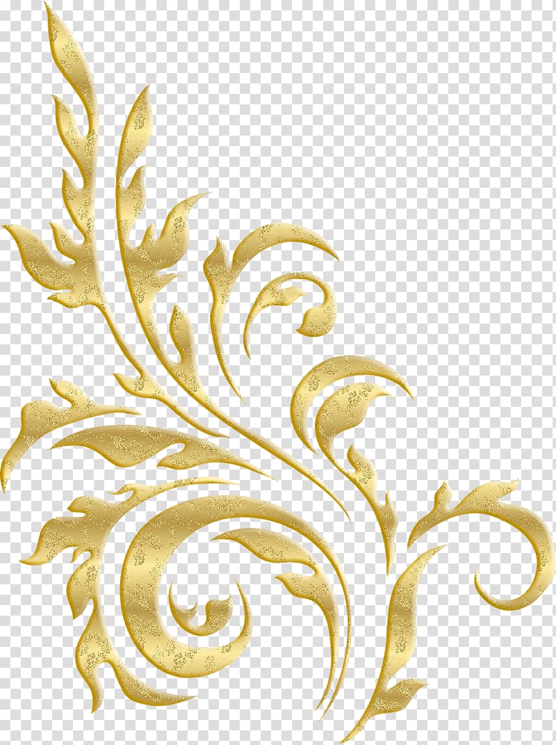 ورق حائط ذهبي اللون زخرفة ذهبية نقش نبات ذهبي Png