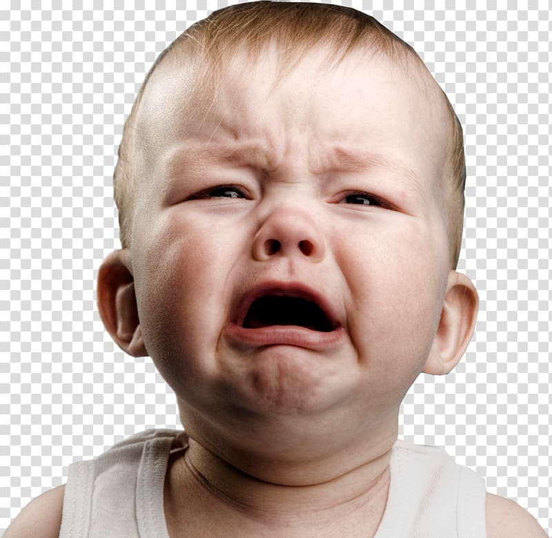 طفل يبكي أثناء النظر في الكاميرا ، بكاء الرضع نوبة غضب الطفل ، بكاء