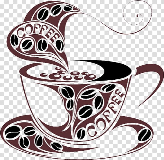 فنجان قهوة مقهى اسبريسو لاتيه ، مقهى الرسم PNG