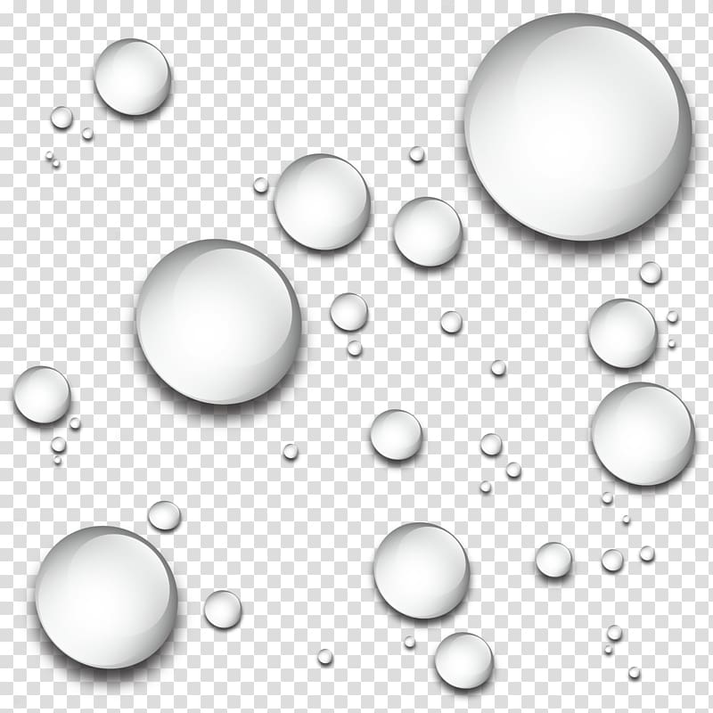 قطرات بيضاء التوضيح ، الفضاء ثلاثي الأبعاد قطرة Euclidean ، قطرات الماء