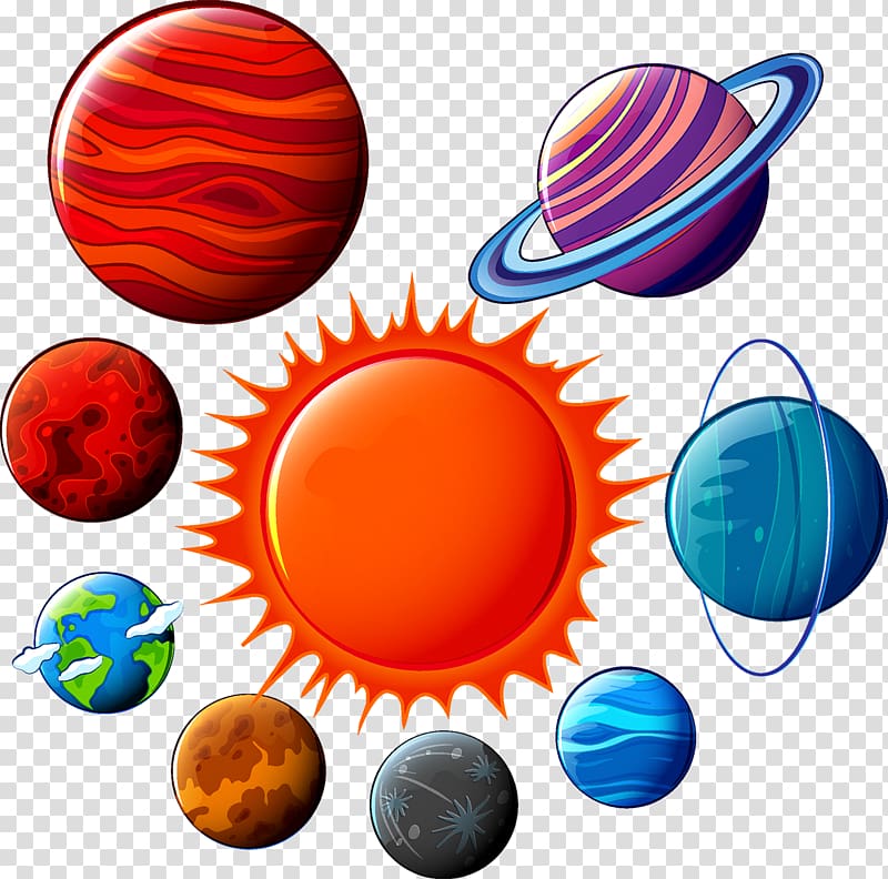8 كواكب متنوعة وأشعة الشمس ، كوكب عطارد فينوس إقليديان ، كوكب PNG