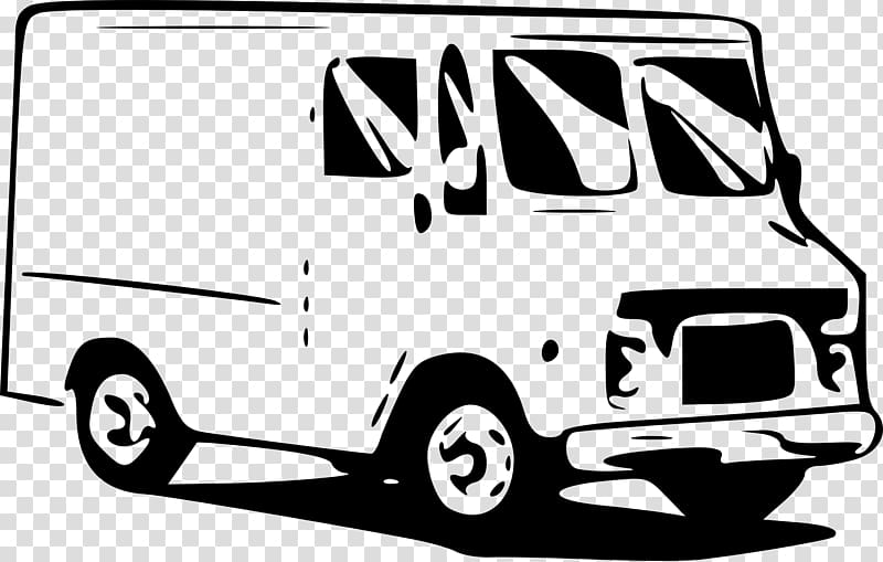 لوحة الفن الأسود ، سيارة شاحنة الغذاء ، FOOD TRUCK PNG
