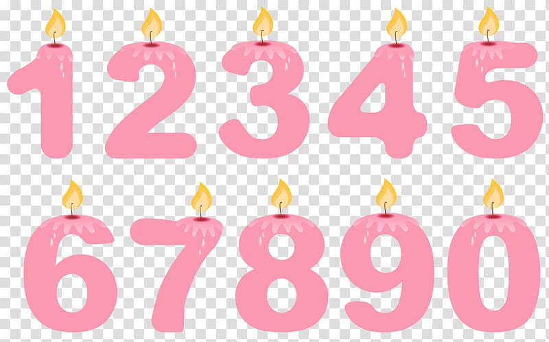 كعكة عيد ميلاد شمعة ، أرقام شموع عيد ميلاد الوردي ، 1234567890 على